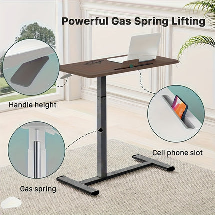 Adjustable Overbed Table with Wheels - Heavy-Duty Mobile Bedside Desk,