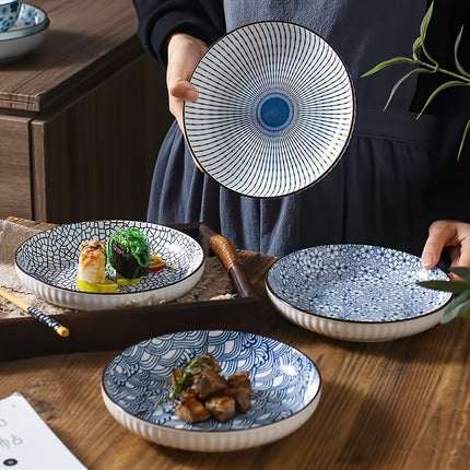 Set (of) Handmade Blue & White Floral Porcelain Plates and Bowls Set - Ceramic Dishware