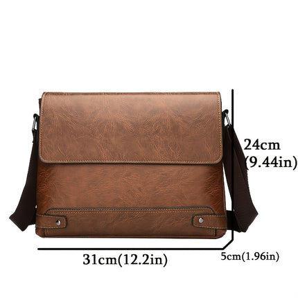 New Style Shoulder Bag, Casual Vintage Horizontal Briefcase, Large Capacity Crossbody Bag,