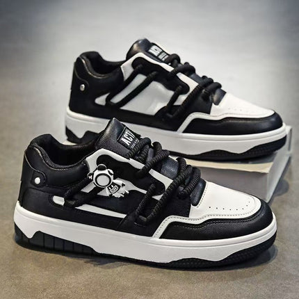 Men's Chunky Skate Shoes 2025 Summer  Low-Top PU Sneakers with Cushioned Insole & PVC