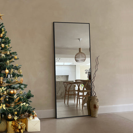 Floor Mirror- Aluminum Alloy Frame Full Body Mirror for Bathroom Living Room Bedroom and Entryway