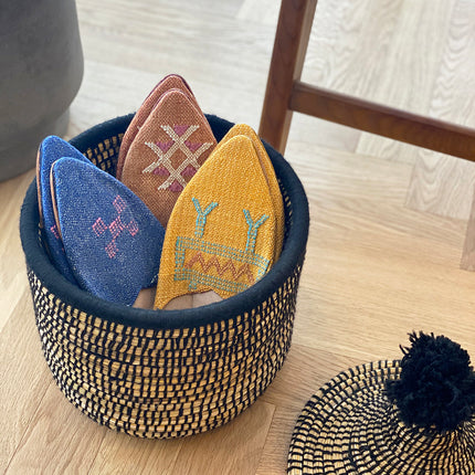 Raffia Wool Woven Storage Basket Dirty Laundry