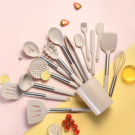 17pcs,Silicone Cooking Utensil Set, Heat Resistant Silicone Cooking Kitchen Utensils Set, Non-stick