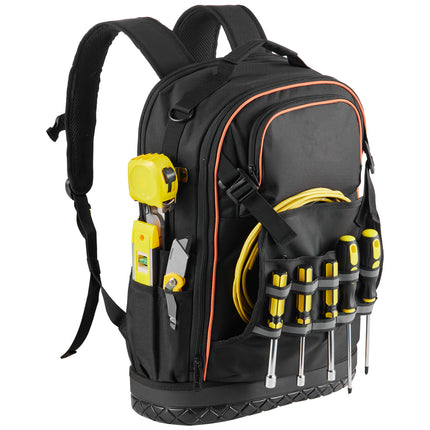 Tool Backpack with Tools 65 Pockets Tear-resistant Jobsite Backpack