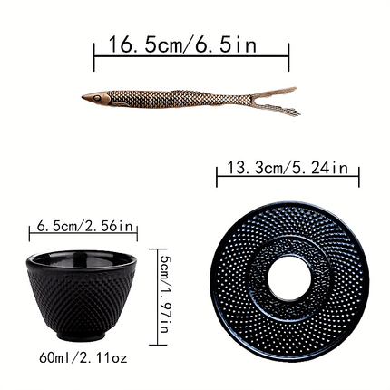 Cast Iron Teapot with Removable Stainless Steel Infuser - Classic Elegant Design,