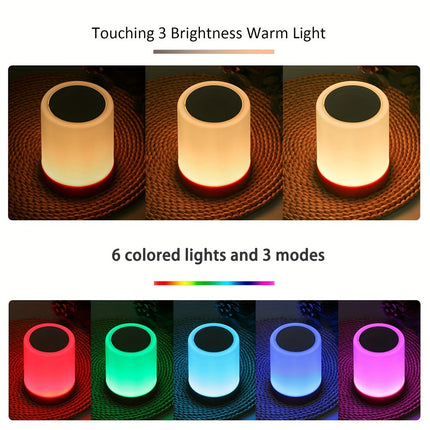 1pc Touch Small Night Light, Tapping Table Light, Bedroom Bedside Light, Colorful Atmosphere Light