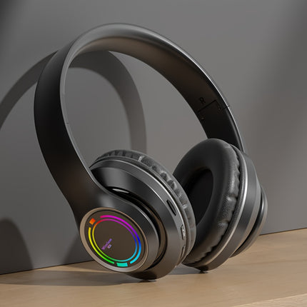 Wireless Over-Ear Headphones with Multi-Color LED Lights - Comfortable, Foldable Design