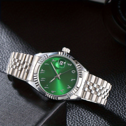 Men's Mechanical Watches With Solid Steel Watchband, Waterproof Automatic Wristwatch