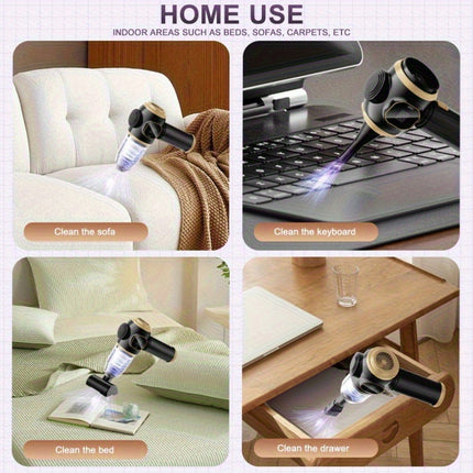 Handheld Vacuum Cleaner, USB Rechargeable, Wireless, with LED Display