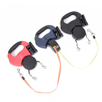 Retractable Dog Leash For Small Dogs Reflective Dual Pet Leash Lead 360