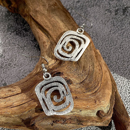 Geometric Alloy Pendant Earrings