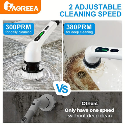 Electric Spin Scrubber, Household Wireless Cleaning Brush, Two-Speed Cleaning Speed