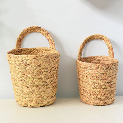 Garden Plant Basket Cattail Woven Hanging Basket