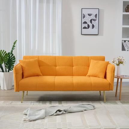 Sofabed With Adjustable Arms And Backrest in Teddy Fleece