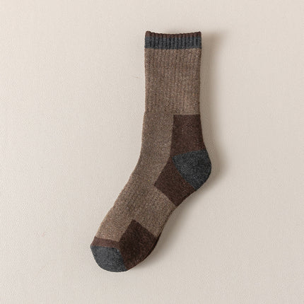 Wool Socks Men Fleece Lined Padded Warm Keeping Terry-loop Hosiery