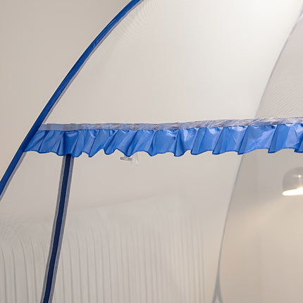 Easy Pop-Up Mongolian Yurt Mosquito Net - 100% Polyester Canopy with Steel Wire Frame - 360-Degree Protection, Portable & Foldable Bed Tent with U-Shaped Zipper - Breathable & Washable - Insect Shield for Bedroom Comfort & Ou