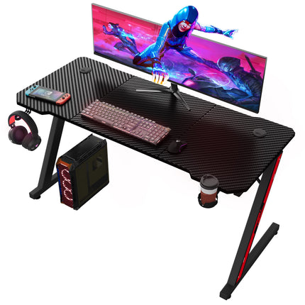 Desk Gaming Computer Gamer Desk Table with Cup Holder And Headphone Holder