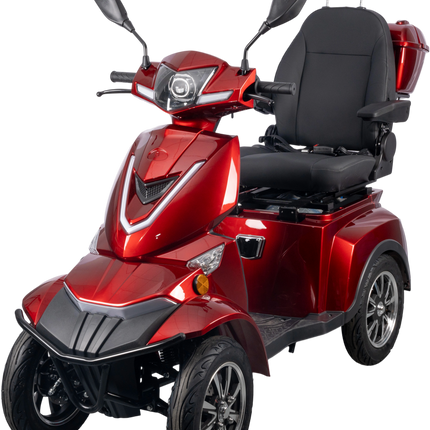 HS4W-A1R-N Heavy Duty 4 Wheel Mobility Scooters, Red Color