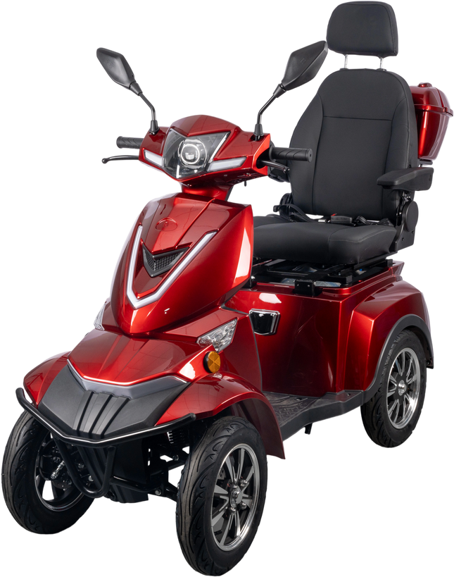 HS4W-A1R Heavy Duty 4 Wheel Mobility Scooters, Red Color