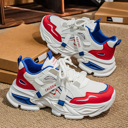 Men's Thick-Soled Height Increase Sneakers - Anti-Slip Wear-Resistant PVC Sole