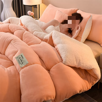 1pc Reversible Milk Fleece Sherpa Winter Comforter