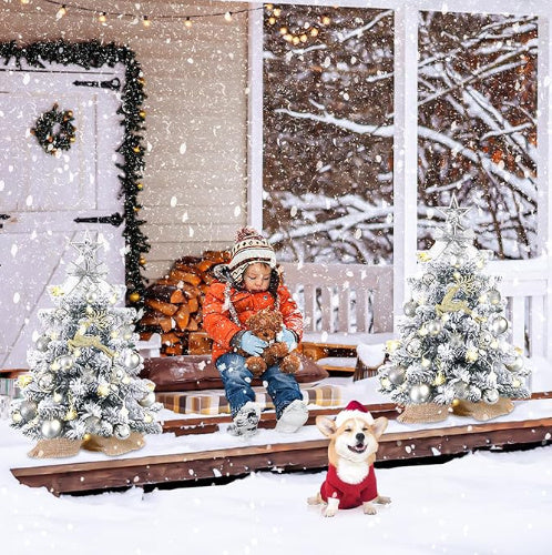 Christmas Tree With Lights Decoration Desktop Small Ornaments