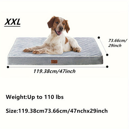 Dog Beds For Large Dogs, Dog Bed With Plush Egg Foam Support And Non-Slip Bottom, Waterproof And Machine Washable Removable Pet Bed Cover Christmas Gift