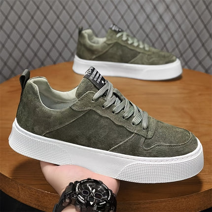 1pair Vintage Style Unisex Skateboard Sneakers - Casual Sports Low-Top Lace-Up Shoes with Faux Upper