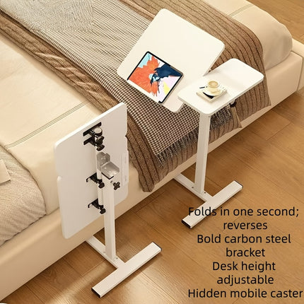 A 4-wheeled Portable Laptop Desk, A Multi-functional Tray Stand, A Bedside Desk That Can Be Flipped 90°-10°, A