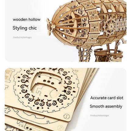 3D Creative 3D Puzzle Model Handmade Diy Wooden Airship Assembly