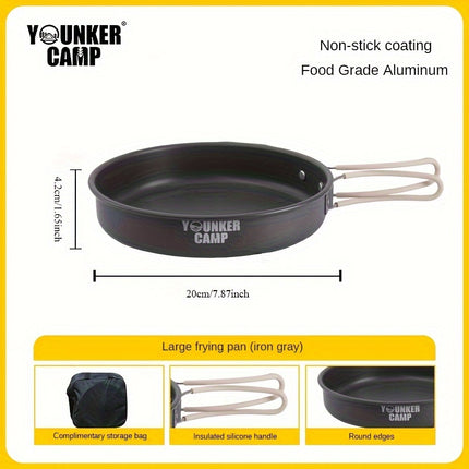 Camping Cookware] 12pcs Lightweight Non-Stick Camping Cookware Set - Aluminum