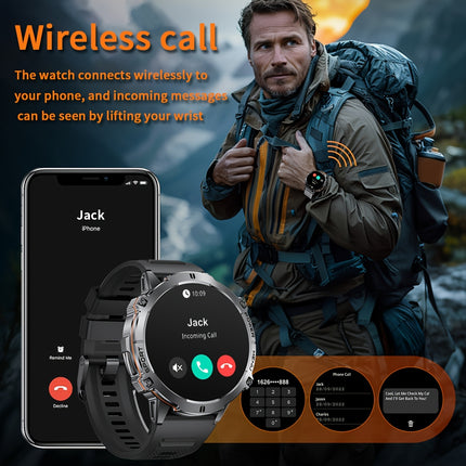 Men'S Smartwatch with 4.39cm AMOLED Touch Screen, Battery, IPX8, Wireless Calls, Music Playback