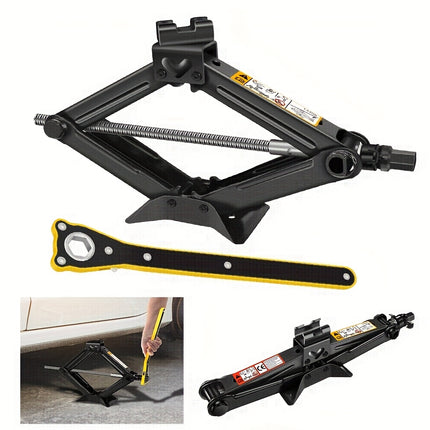 1pc Scissor Jack 2 Ton Lift Jack Compact Car Jack Kit For Auto, SUV, RV, MPV With Saving Effort Ratchet Design