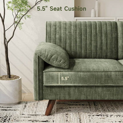 Soft-Padded Arms, Compact 2-Seater for Living Room, Bedroom, Dorm, Office
