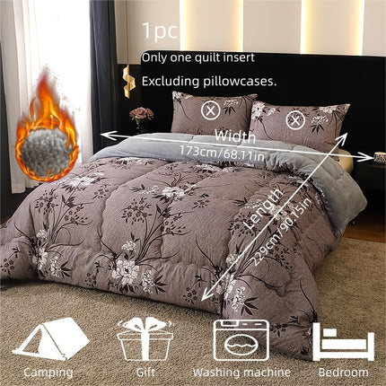 1pc Luxury Dark Grey Purple Floral Bedspread