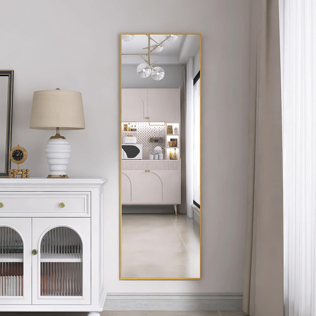 Full-Length Mirror, 162 x 53 cm, Large Freestanding Mirror, Floor Mirror, Wall Mirror with Aluminum Frame