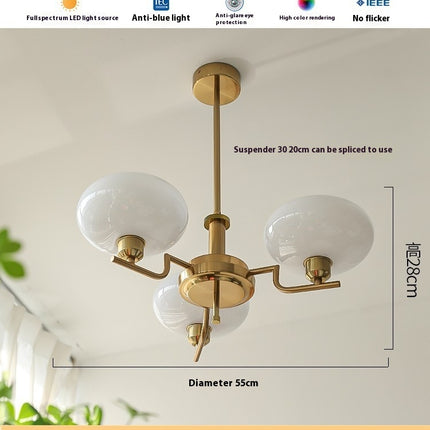 Living Room Chandelier Retro Cream Bedroom Dining Room Lamps