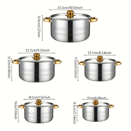 10pcs Set Of Stainless Steel Pots, Specifications Are