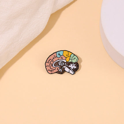 Color Brain Modeling Cartoon Ornament Alloy Dripping Badge