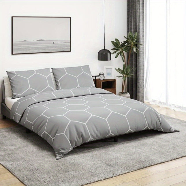 French Style Geometric Pattern Comforter Set, 200x220cm, Medium Weight, Dry Clean Only