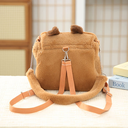 Cartoon Capybara Plush Backpack, Cute Bag, High-Quality Versatile Plush Bag