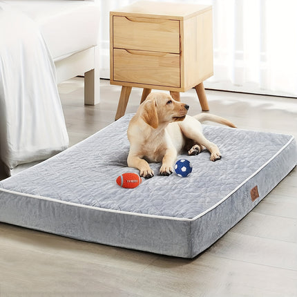 Dog Beds For Large Dogs, Dog Bed With Plush Egg Foam Support And Non-Slip Bottom, Waterproof And Machine Washable Removable Pet Bed Cover Christmas Gift