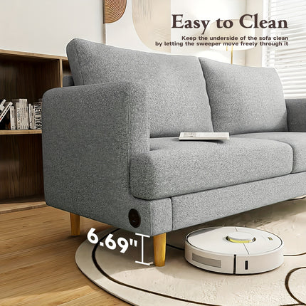 70" Wide Cozy Love Seat Sofa Ideal for Relaxing in Living Room, Bedroom, or Studio, Small Space