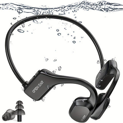 Headphones, Open Ear Air Conduction Headphones Wireless 5.3 Earphone, Built In Noise Cancellation Mic,