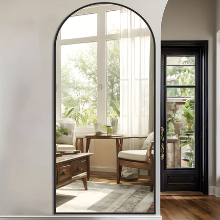 Full Length Mirror, Arched Floor Standing Mirror with Stand for Bedroom and Living Room