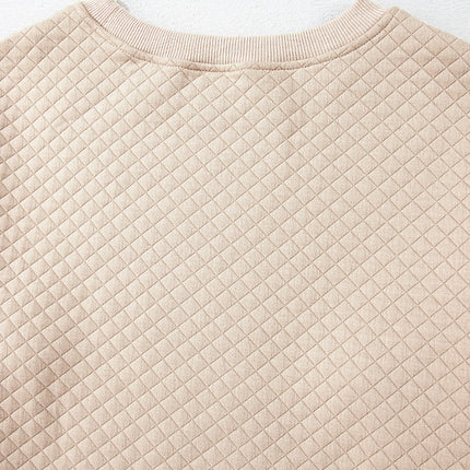 Parchment Solid Color Quilted Long Sleeve Top and Shorts Set