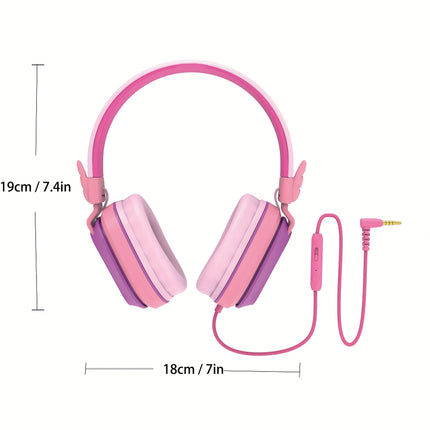 Lightweight Foldable Over-Ear Stereo Headset With Safe Volume Control & Built-in Mic
