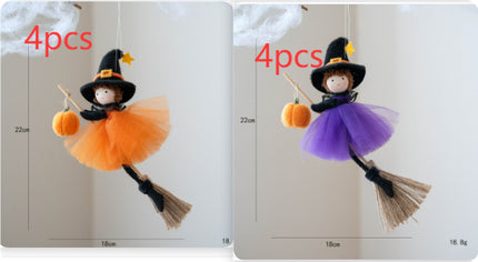 Halloween Decoration Broom Girl Angel Pendant