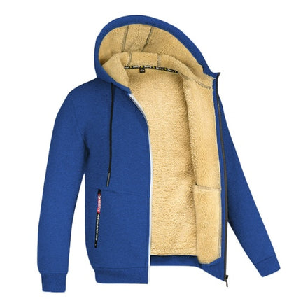 Hooded Fleece Plus Thick Lamb Fleece Cardigan Sweater