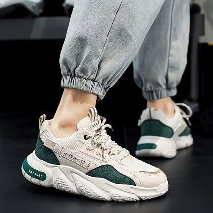 1 Pair MAINALUN Men's Low-Top Sneakers - All-Season White Outdoor & Casual Shoes